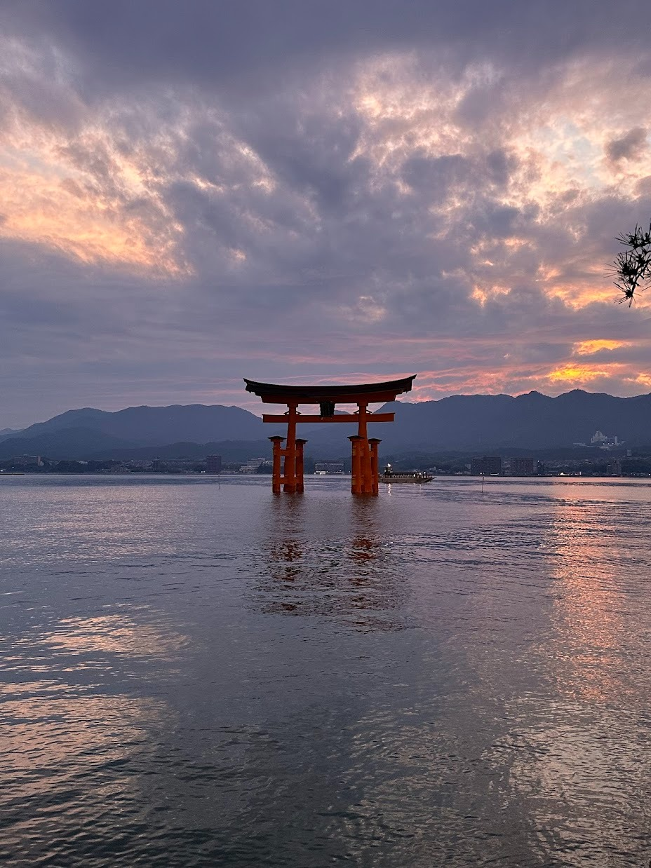 floating tori gate on Miyajima Island